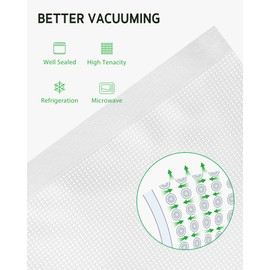 Syntus Vacuum Sealer Bags for Food, 400 Count Quart 8" x 12" Commercial Grade PreCut Bag, BPA Free Food Vac Bags for Storage, Meal Prep or Sous Vide