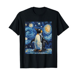 Penguin Bird - Van Gogh Style - Starry Night T-Shirt