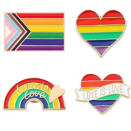 Gay Pride Rainbow Lapel Pins Lesbian Pin Gay Pride Accessories Trans Badges Cute Brooch, Metal