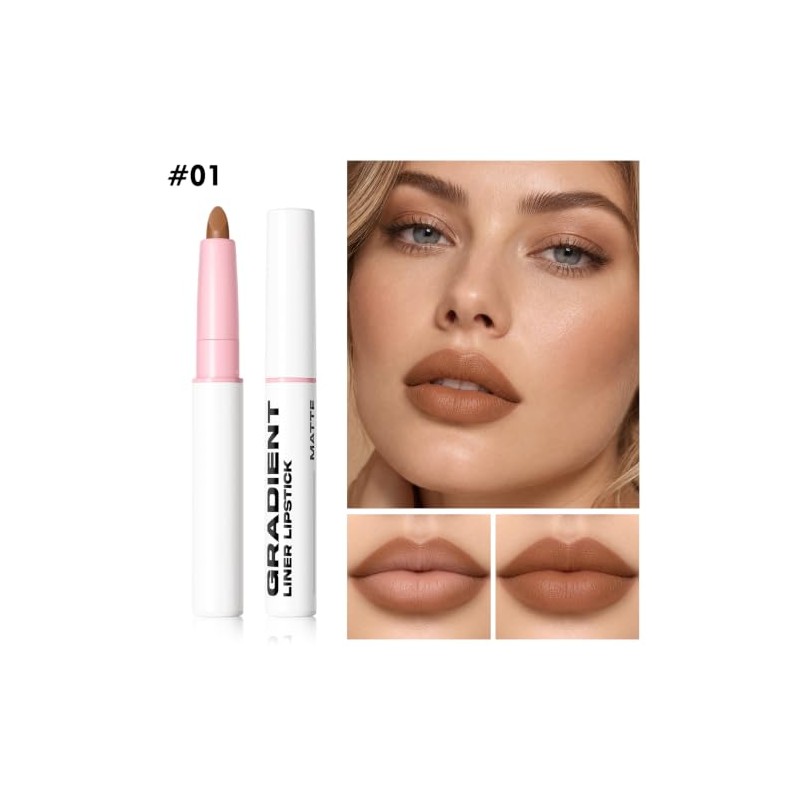 Erinde Lápiz Perfilador de Labios Cremosa Mate, Larga Duración, #01