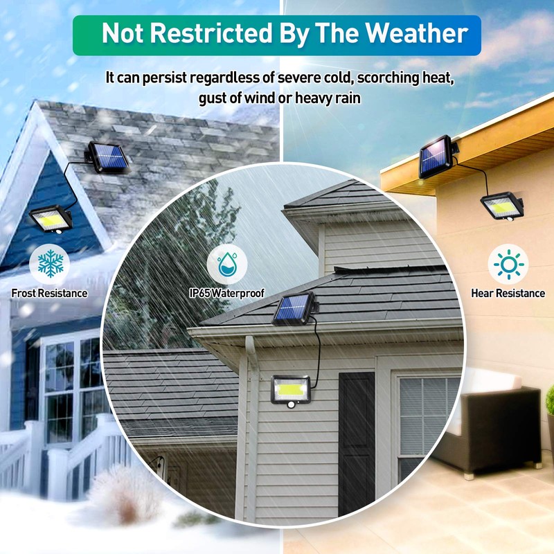 Solar Flood Lights Outdoor 2 Pack LED Motion Sensor Solar