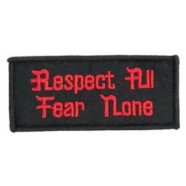 Athena Brands RESPECT ALL - FEAR NONE Embroidered Jacket Vest Patch Motorcycle Biker iron-on