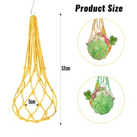 COWANIEE 4 Pcs Poultry Vegetable String Bag, Fruit Holder Chicken Cabbage Feeder, Chicken Vegetable Feeder String Bag with Hook, for Poultry Hens Goose Duck