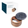 KITCHENDAO Large Acacia Salt Cellar Box Bowl with Built-in Spoon