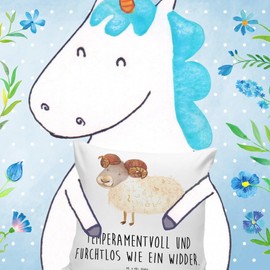 Mr. & Mrs. Panda 40 x 40 cm Aries Zodiac Sign Cushion, Gift, Decorative Pillow, Horoscope, Gift March, Sofa Cushion