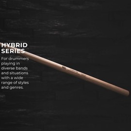 Meinl Stick & Brush Drumsticks, Hybrid 5B-American Hickory with Acorn/Barrel Shape Wood Tip-Made in Germany (SB107)