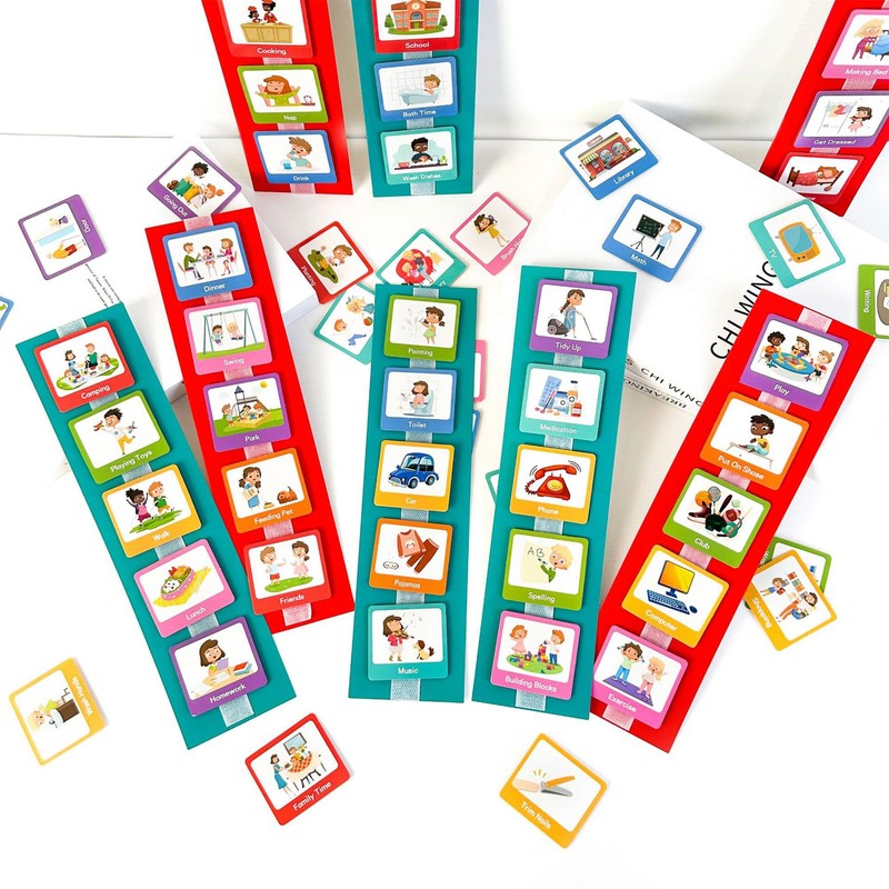 CXAFQ Visual Timetable Children Daily Routine Chart, Autism Learning Resources,