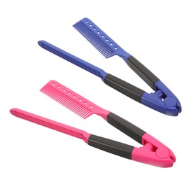 OATIPHO 2Pcs Lightweight Shaped Hair Straightening Comb Durable Hairdressing Brush for Salon Use Compact and Portable Design for Easy Styling Go