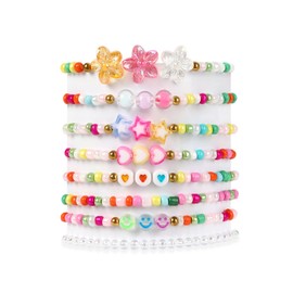 SPMatrix Friendship Bracelets,Boo Basket Stuffer for Friends,Birthday Gifts,Stackable Beaded Bracelets for Sister Bff,Princess Party Favors,Friends Christmas Gifts,Cute Macaron Beach Jewelry Present
