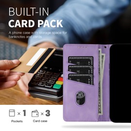 AsWant Wallet Case for Oppo A60 5G/ Oppo A40 (6.67 Inch), Premium PU Leather Flip Protective Wallet and Stand Feature Case for Oppo A40 (Purple)