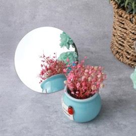 8 Pack 4" Round Mirrors for Centerpieces Acrylic Circle Mirror Centerpieces for Tables, Self Adhesive Plastic Mirror Stickers Non Glass Mirror Plate for Wedding Table Home Wall Decor