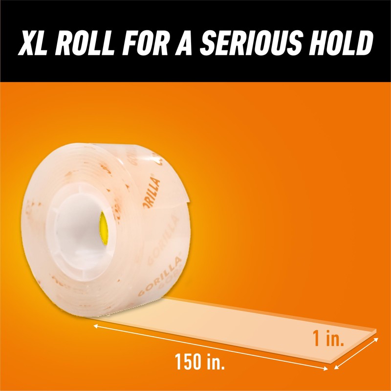 Gorilla Tough & Clear Double Sided Mounting Tape, Clear Tape,