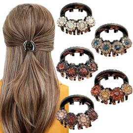 MOTIBACK Haarspangen Kleine 5 Stück Strass, Funkelnde Kristall Haarklammern mit Rutschfester Klammerung, Ideal für Alltag & Party Styling, Elegante Haaraccessoires für Damen & Mädchen