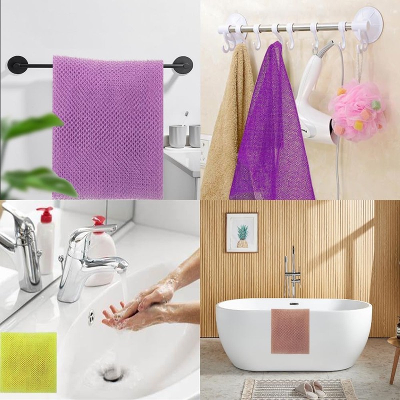 African Net BetterJonny 4pcs Long Sponge African Exfoliating Net Long