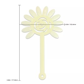 Beauticom 120 Tips White Fan Shaped Flower Design False Nail Art Tips Sticks Wheel Display
