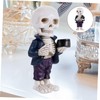 BIUDECO Cool Resin Skeleton Figurine Mini Skeleton Figurine Gothic Desktop
