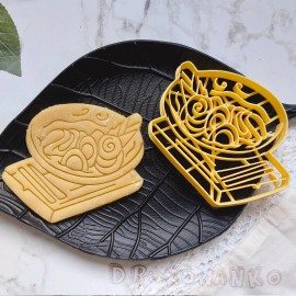 Drukowanko Ramen Bowl Japan Food Japanese Nigiri Tempura Cookie Cutter - Small - 6x5cm Outline Only