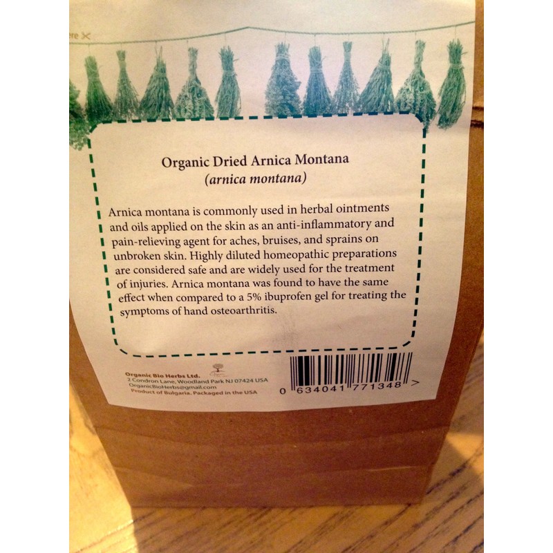 Organic Bio Herbs-Organic Dried Arnica Montana (Arnica Montana) 2 Oz.