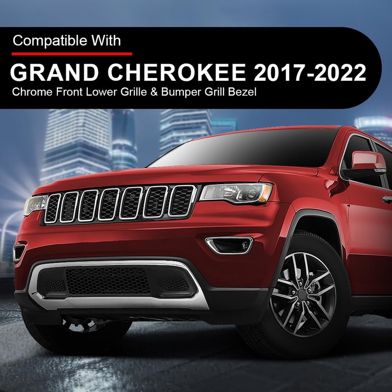 Front Lower Grille & Bumper Grill Bezel, Fit Jeep Grand