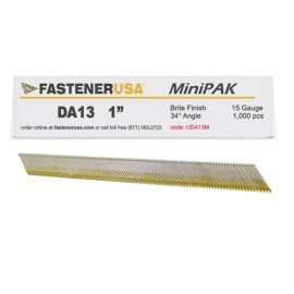 FastenerUSA 1" DA13 ANGLE FINISH NAILS 15GA BRITE 1,000ct | UDA13M