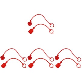 MUCKLILY Set of 4 Quick Coupling Dust Caps for Hydraulic Hoses - Red Covers for Hydraulic Connections