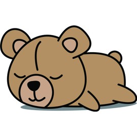 Cute Sleepy Lazy Teddy Bear Cartoon Vinyl Sticker, Teddy Bear