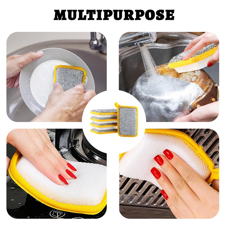 5 Pack Sponge Cloths, Dish Cloths for Washing Up, Multi-Purpose