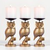 Gold Owl Candle Holder Set of 3 – 5-Inch Decorative