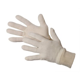 Jah 3085 cotton glove 12 pairs oekotex heavy knitted cuff natural size. 10th