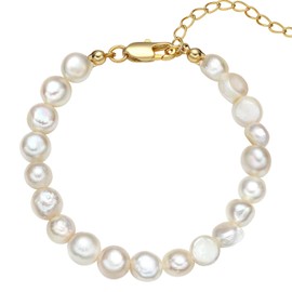 YorzAhar White Pearl Bracelets for Women 5-10mm Natural Freshwater Baroque Cultured Pearls Summer Beaded Bracelets Anklets for Women 9-10mm Pearl