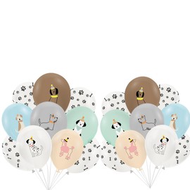 Dog 12 Month Picture Banner - Monthly Photo for First Year Birthday Decoration, Milestone Supplies, Baby Shower, Puppy Theme First Birthday, Party Decoration (24pcs Balloons)