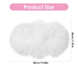 WLLHYF Mini Faux Fur Rug 20 Inch Irregular Area Rug Cushion Fluffy Chair Cover Seat Cushion Ultra Soft Art Nail Mat Christmas Decoration for Living Room Sofa Floor