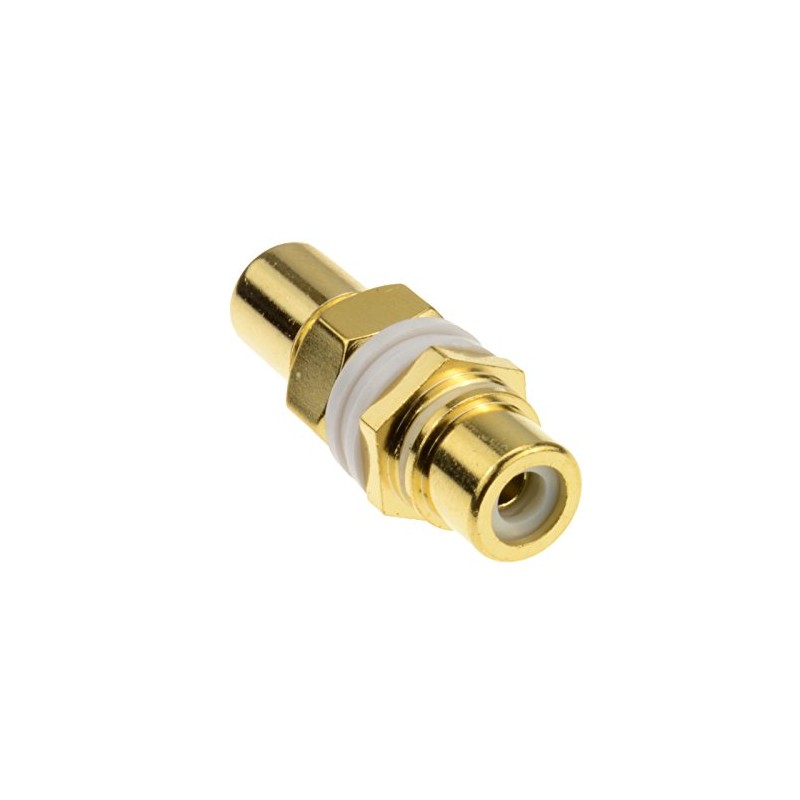 kenable Phono RCA Panel Mount Socket Through Adapter White Audio