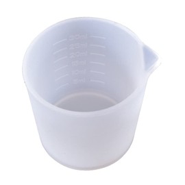 QIXIAMO 30ml Resin Cup n-Stick Silicone Cup Silicone Measuring Cup Reusable Mixing Cup with Precise Scale for Jewelry, 4.2x3.7x3.2cm, Clear