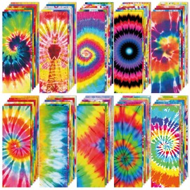 120 Pieces Bookmarks for Kids Set Book Marks Gifts for Kids Inspirational Motivational Paper Bookmark Pack for Book Lovers Adults Teacher Women Funny Reading Gift(Tie Dye)