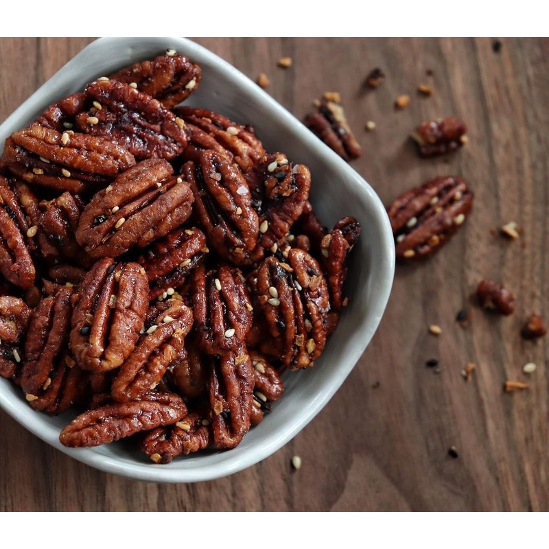 Fortune Favors Candied Pecans, Sweet and Salty Snack, Hand Crafted