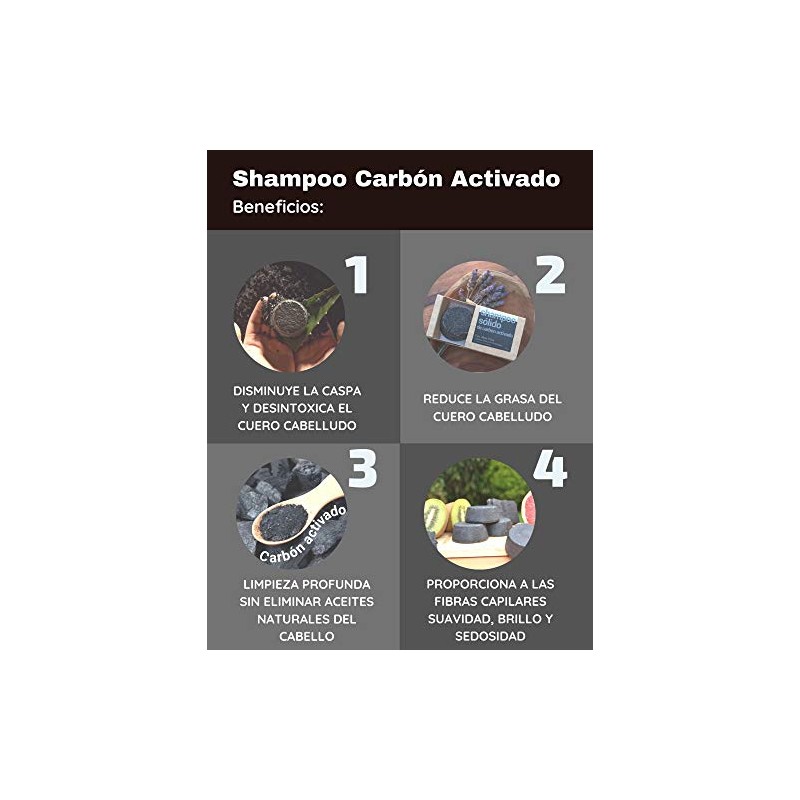 Verseth - Shampoo en barra: Carbón Activado, anticaspa y limpieza