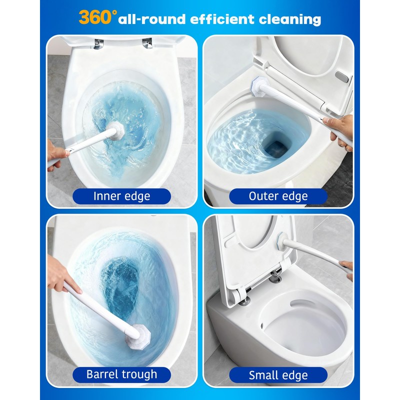 60 Pack Toilet Wand Refills Compatible with Clorox Toilet Brushes,