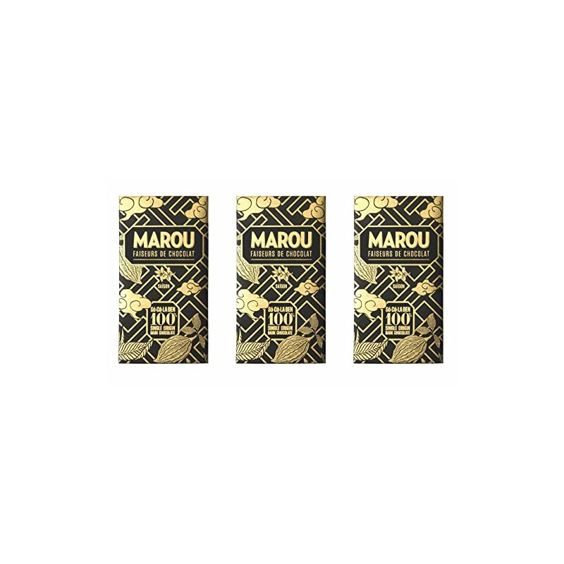 Marou 100% Cacao Dark Chocolate 3-Pack | Sugar Free Dark