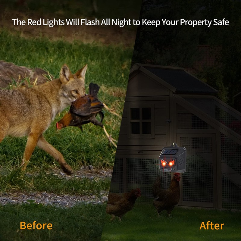 MAGIC CAT 4 Pack Solar Animal Repeller Outdoor, 2024 Nocturnal