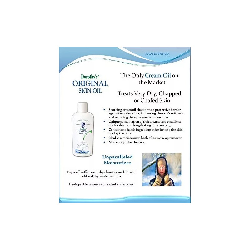 Dorothy's Original Skin Oil Lotion, Soothing Cream Oil, Protection 8oz