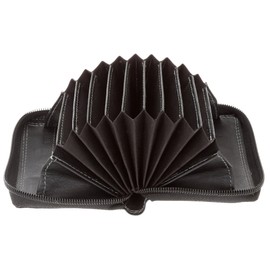 Alessandro Smart Mini Wallet Credit Cards Business Card Holder Leather Multicard Wallet, black, Business Card Case