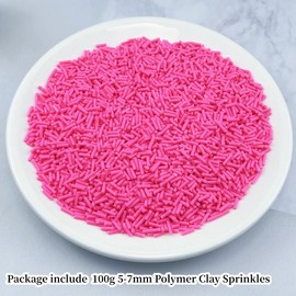 YHYPOCI 100g 7mm Fake Sprinkles Polymer Clay Sprinkles Fake Candy Sprinkles Resin Sprinkles Clay Slices for Craft Sprinkles Decoration Scrapbook DIY Nail Art(Rose Red)