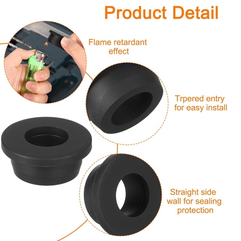 sourcing map 4Pcs 5/8" ID, 1" Drill Hole Rubber Grommets,