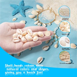 GZLFH Pack of 120 17 to 21 mm Cauri Shells, Natural Shell Beads with Hole for DIY Jewellery Making or Deco Crafts (Boxed)