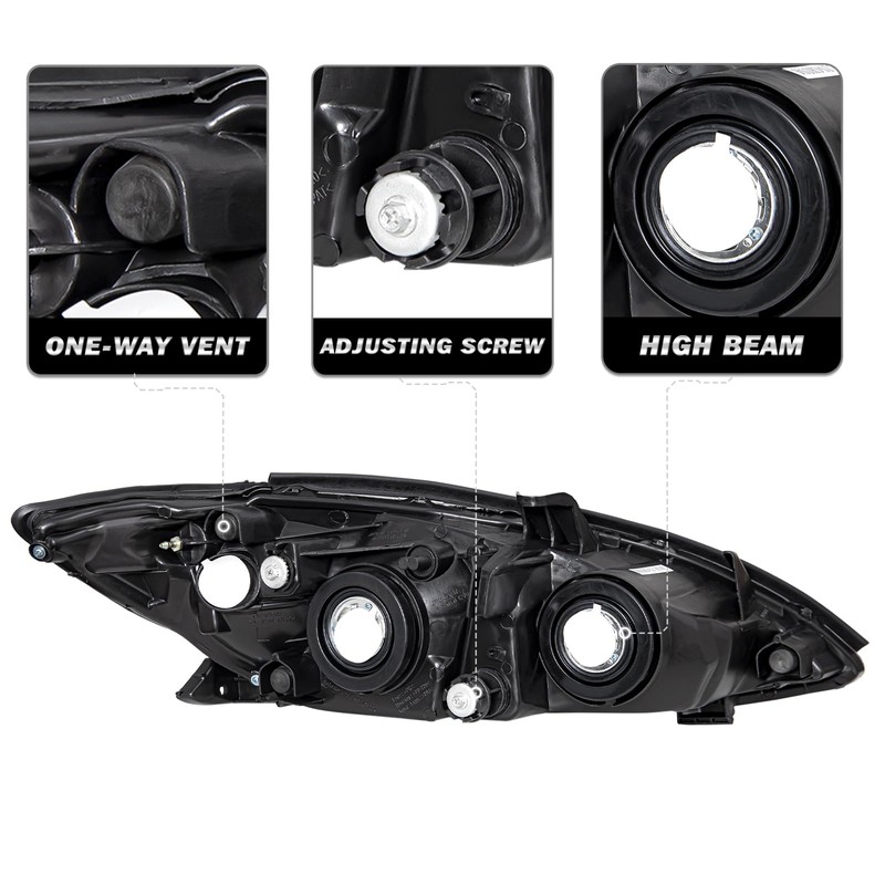 SOCKIR Headlight Assembly Pair Compatible with 2002 2003 2004 Toyota