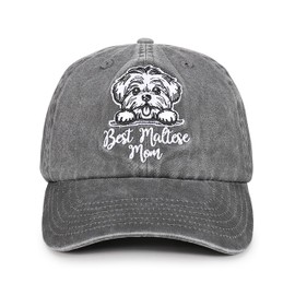 InnoBeta Maltese Mom Gifts Hat for Women, Maltese Gifts for Christmas, Birthday, Adjustable Embroidered Baseball Cap
