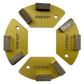 Diamond Concrete Grinding Discs for National Flooring Equipment, Set of 4, Soft Bond, #30/40 Grit