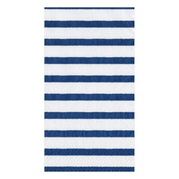 Caspari Bretagne Paper Guest Towel Napkins in Blue - Two