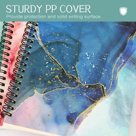 Colacoo Cute Spiral Notebook, 3 Packs College Ruled A5 Spiral Notebook Journal Notepad with Durable Hardcover and 80 Sheets /160 Lined Pages, Aesthetic School Supplies (Marble)